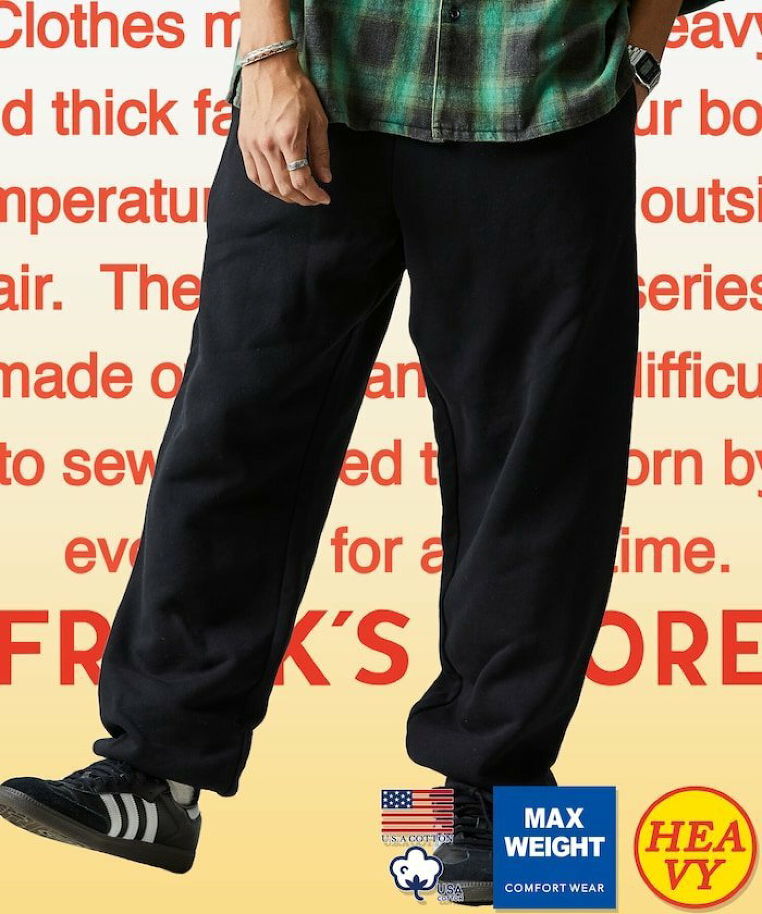 프릭스스토어 FREAKS STORE 15oz 헤비 웨이트 USA 스웨트 팬츠 4컬러 - 상세 이미지 3