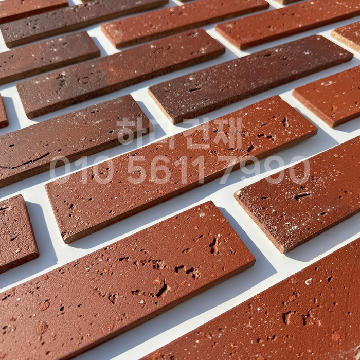 세라믹타일 스무스 240x60x9T 레드 / 하다건재