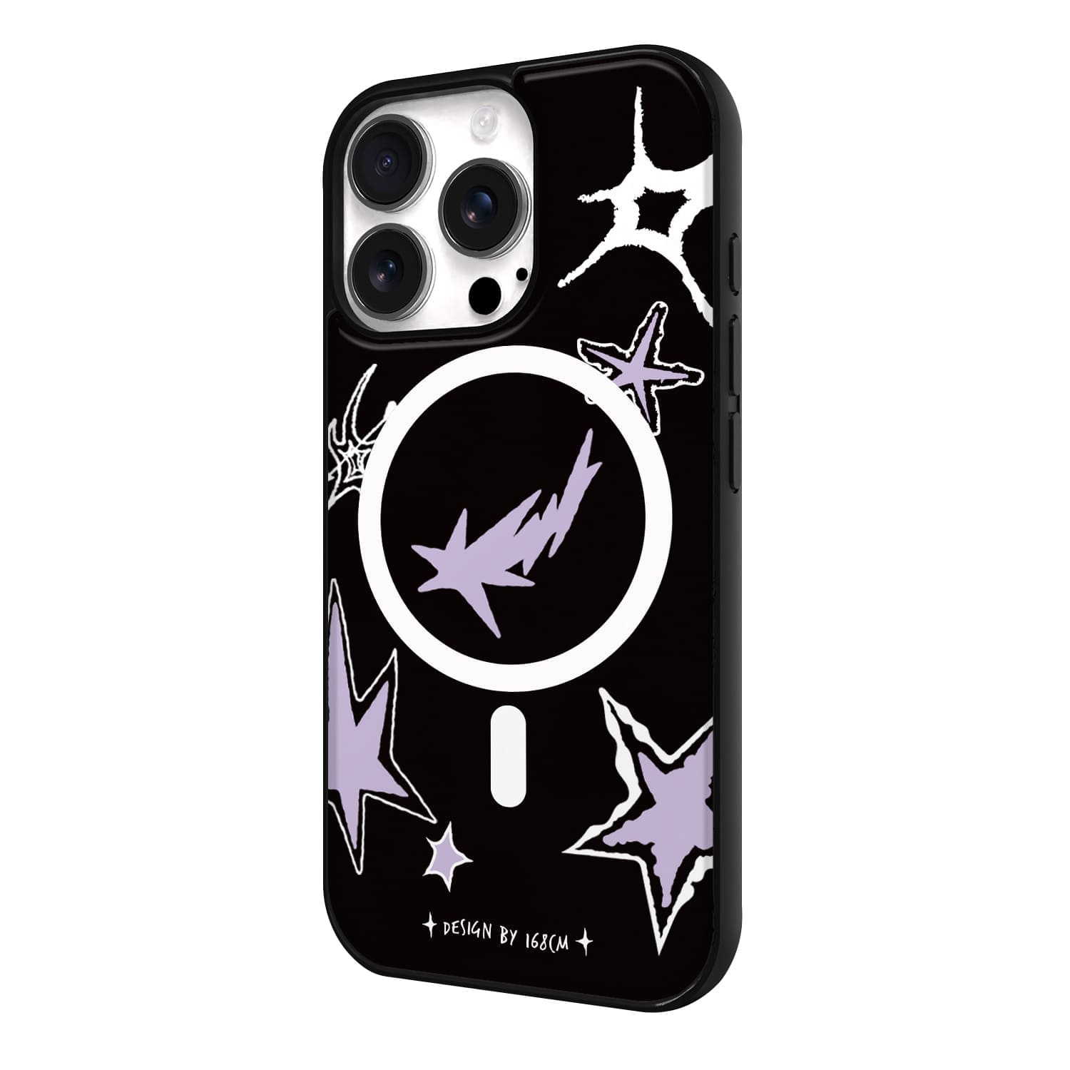 아이폰16 프로 케이스 맥세이프 하드 스웨이드 빈티지 스타 퍼플 - 상세 이미지 3