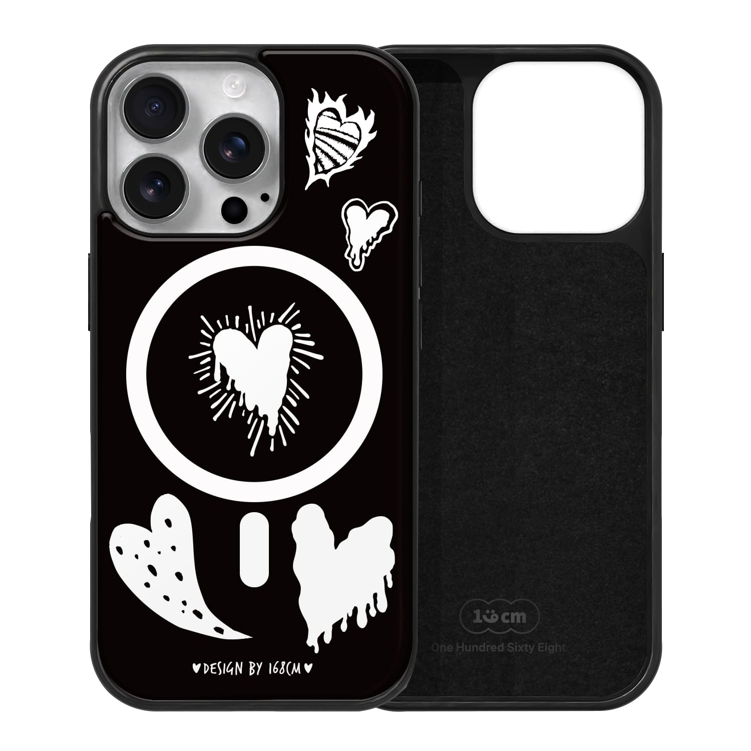 아이폰16 프로 맥세이프 케이스 우정 스웨이드 빈티지 하트 화이트 - 상품 이미지