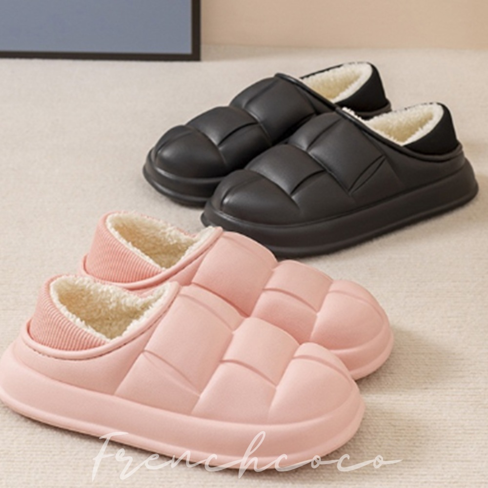 프렌치코코 털안감 패딩신발 패딩슈즈 방한 슬립온