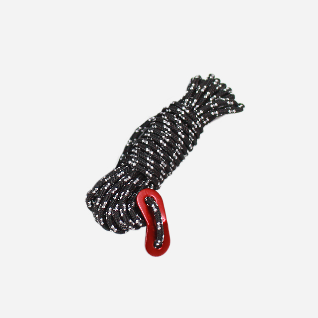 KOOLMAN 쿨맨 캠핑 반사 스트링 텐트 타프 스토퍼 포함 4mm, 4m, 블랙 (땅콩) - 메인 이미지