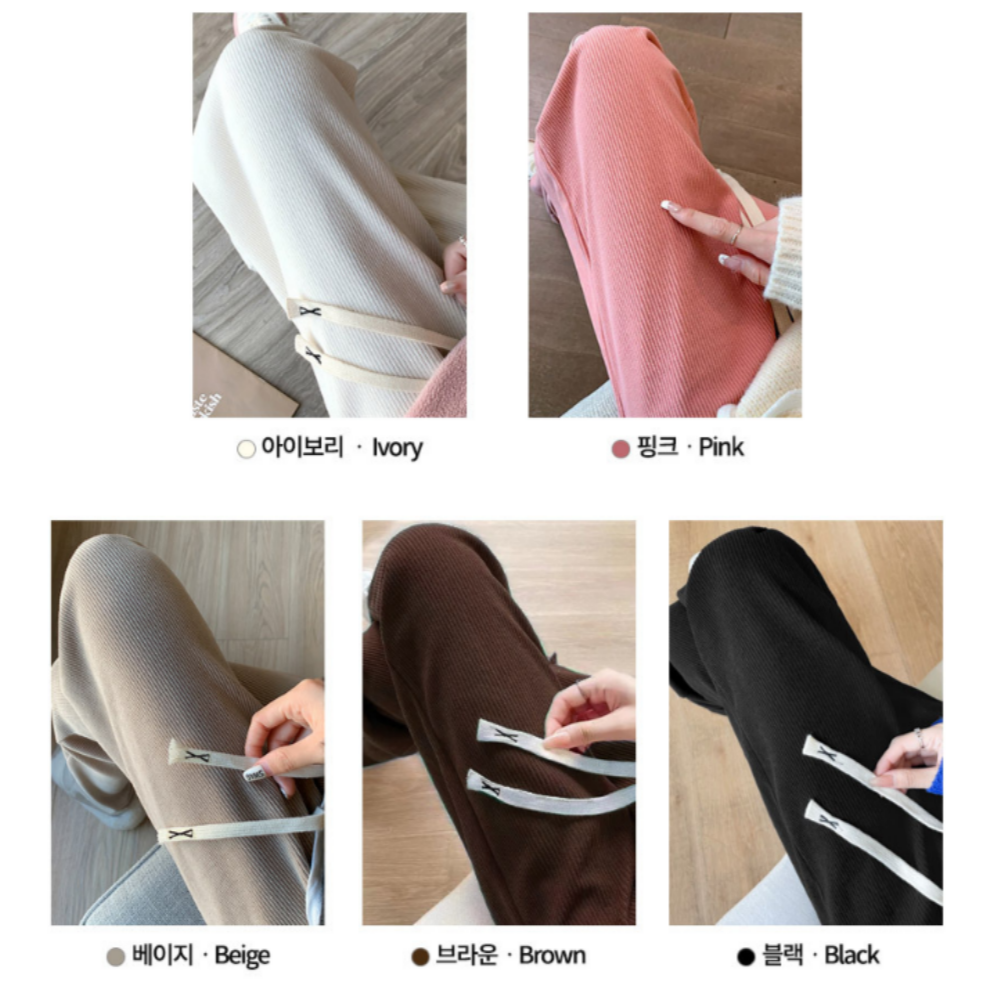 여성 코듀로이 와이드 슬림핏 팬츠 여자 겨울 기모 골덴바지 5color - 상세 이미지 3