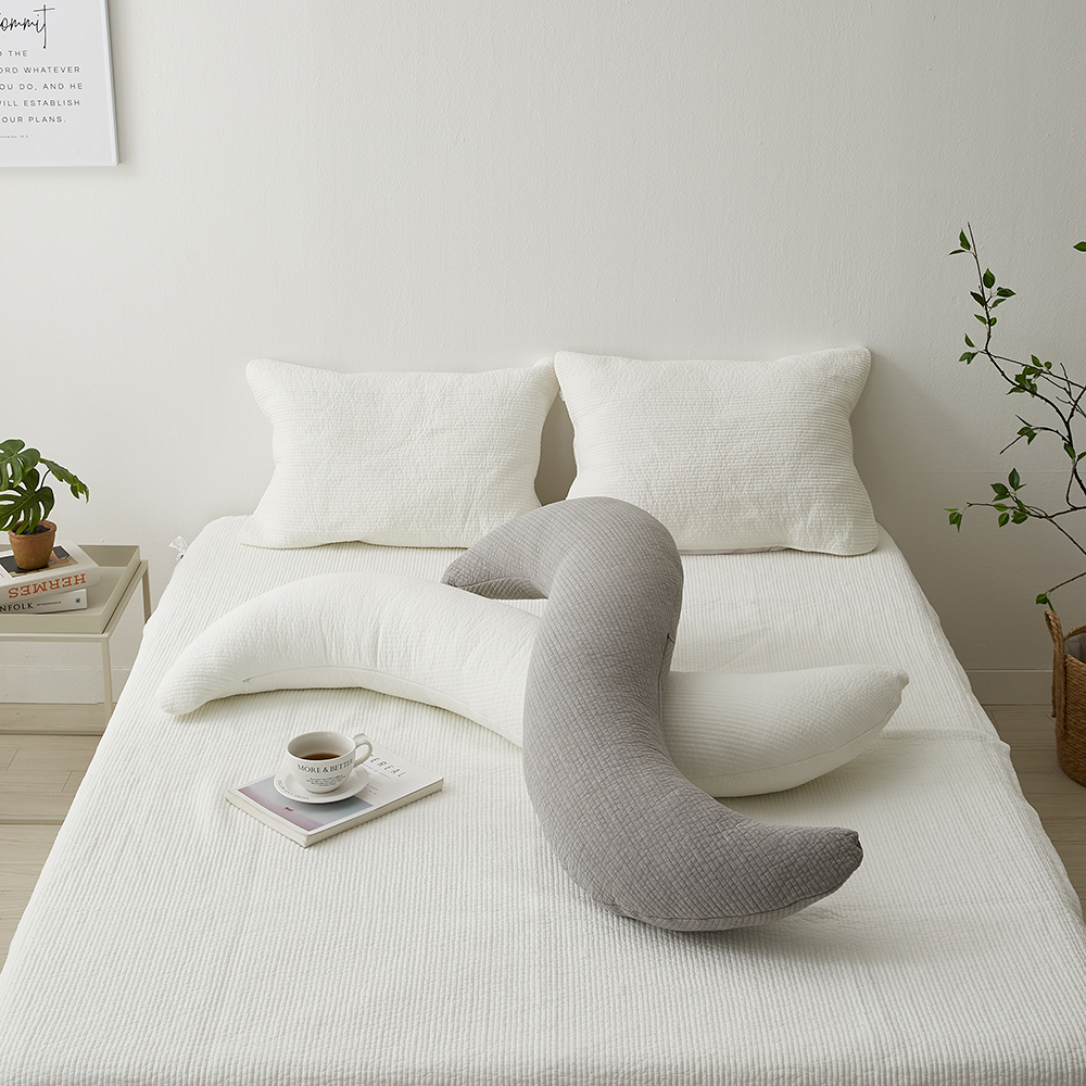 집앤콕 바디필로우 롱쿠션 순면 임산부용 안고자는 긴베개 커버만 그레이