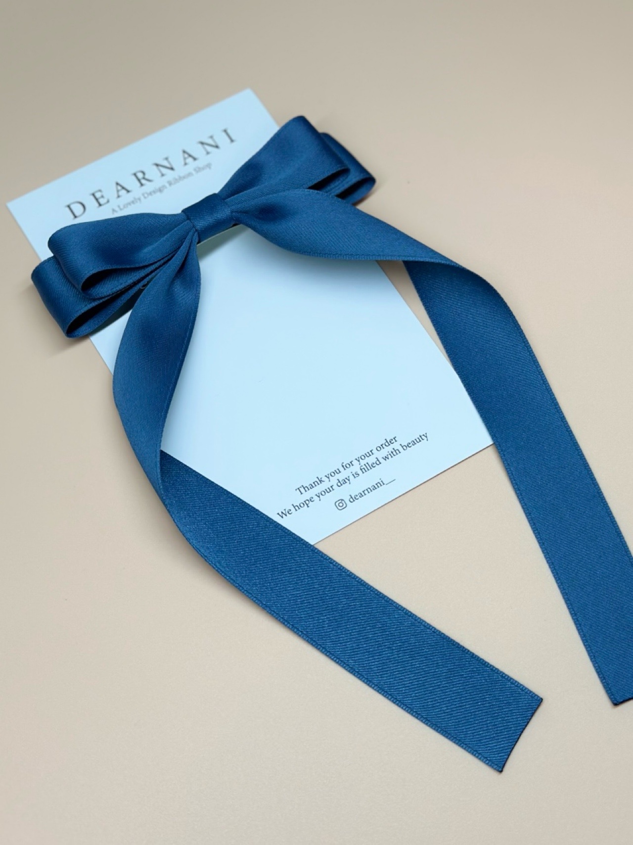 [디얼나니] (Indigo blue) Classic Longtail Ribbon pin - 상세 이미지 3