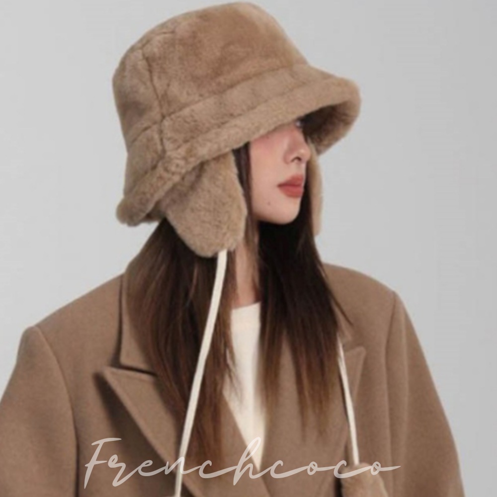 프렌치코코 양털 벙거지 겨울 버킷햇 귀마개겸용 - 메인 이미지