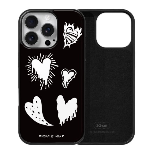 아이폰16 프로 맥세이프 케이스 우정 스웨이드 빈티지 하트 화이트 - 상세 이미지 2