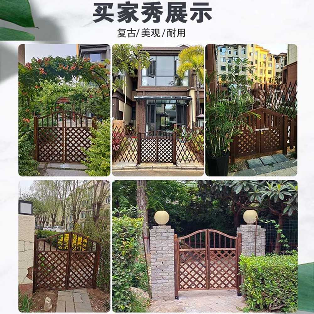 나무 대문 단독주택대문 시골집 농막 방부목 출입문 평바닥형 122x114cm - 상세 이미지 4