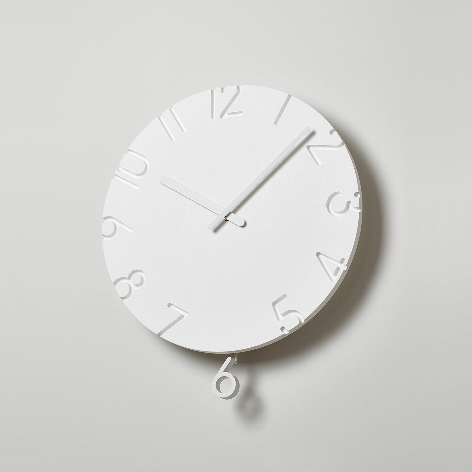 렘노스 Lemnos Carved swing 커브드 스윙 디자인 곡선 벽시계 화이트 - 상세 이미지 2