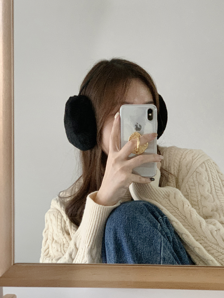 (국내제작) 부드러운 여성 방한 귀마개 털 겨울 귀마개 퍼 이어머프 귀덮개 방한 귀도리 - 상세 이미지 5