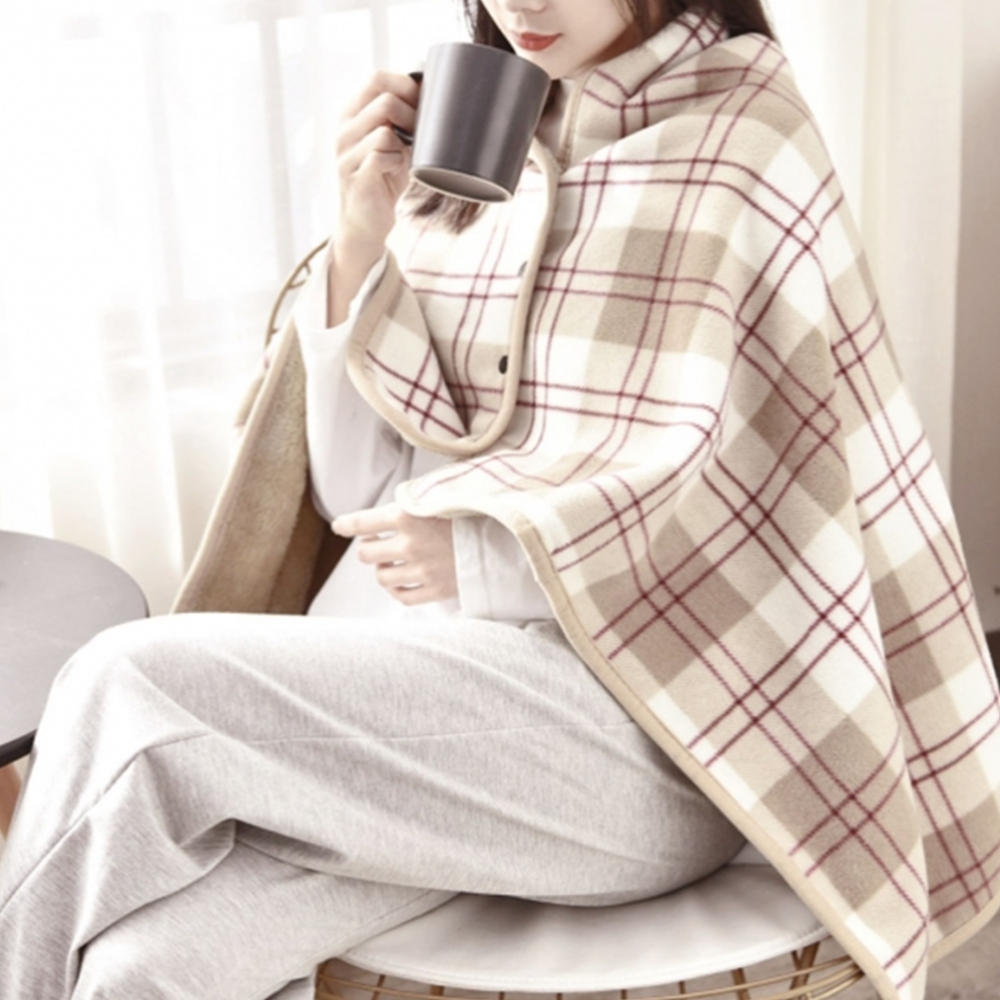 똑딱이 사무실 어깨담요 학생 망토담요 차박 캠핑 얇은이불 - 메인 이미지