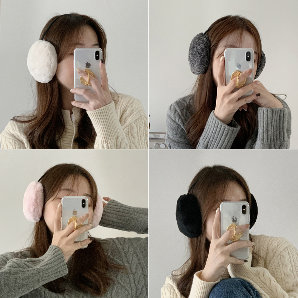 (국내제작) 부드러운 여성 방한 귀마개 털 겨울 귀마개 퍼 이어머프 귀덮개 방한 귀도리