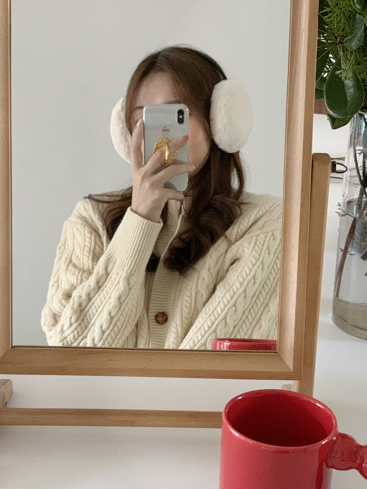 (국내제작) 부드러운 여성 방한 귀마개 털 겨울 귀마개 퍼 이어머프 귀덮개 방한 귀도리 - 상세 이미지 3