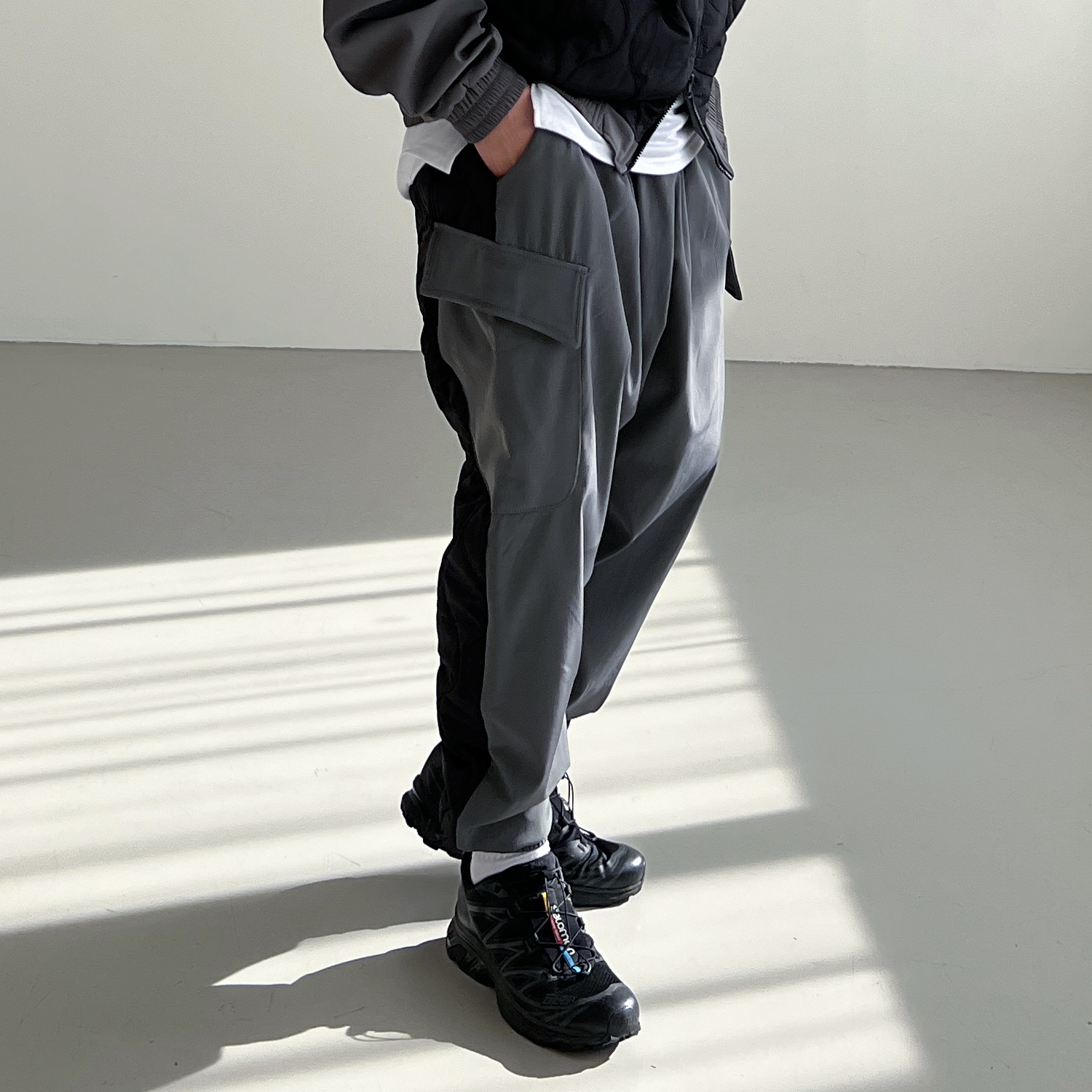 깔바지 남자 솜바지 남성누빔바지 패딩조거팬츠 벌룬팬츠 - 상세 이미지 2