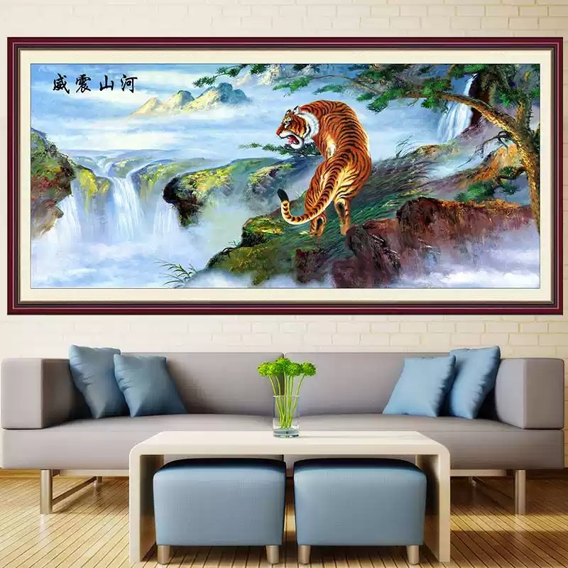 액자 인테리어 호랑이 대형 그림 사무실 행운 벽화 표현 - 상품 이미지