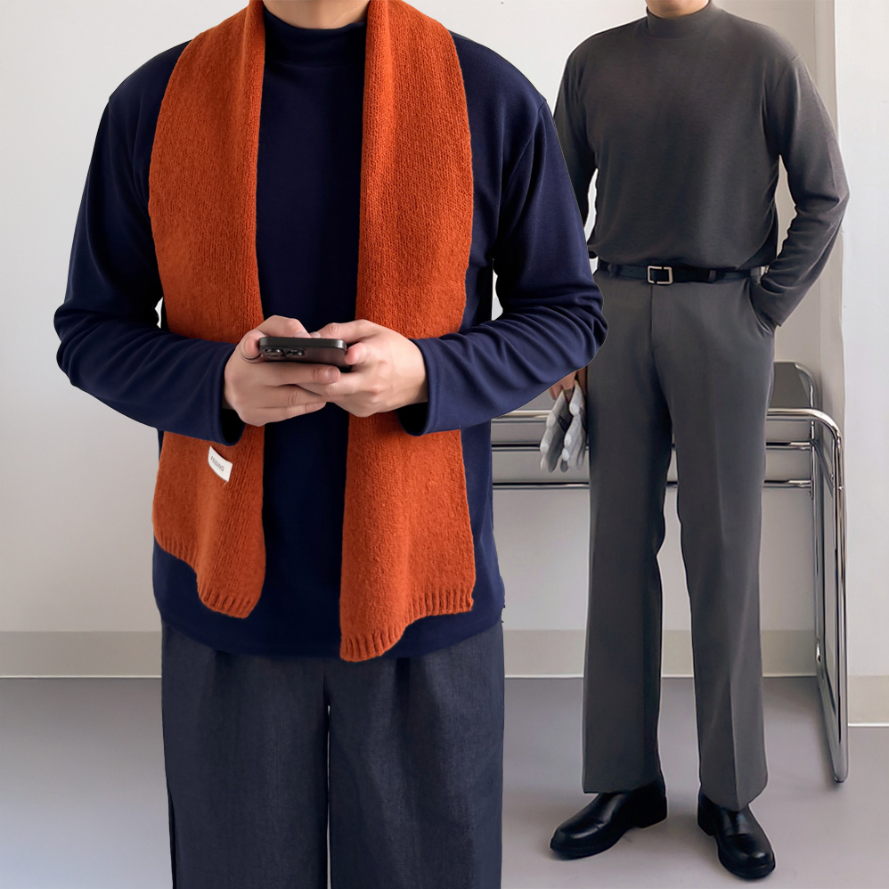 남자목티 반폴라티 반목티 머슬핏 - 상세 이미지 3