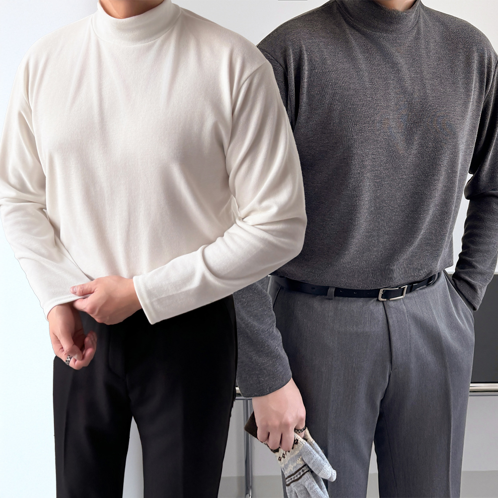 남자목티 반폴라티 반목티 머슬핏 - 상품 이미지