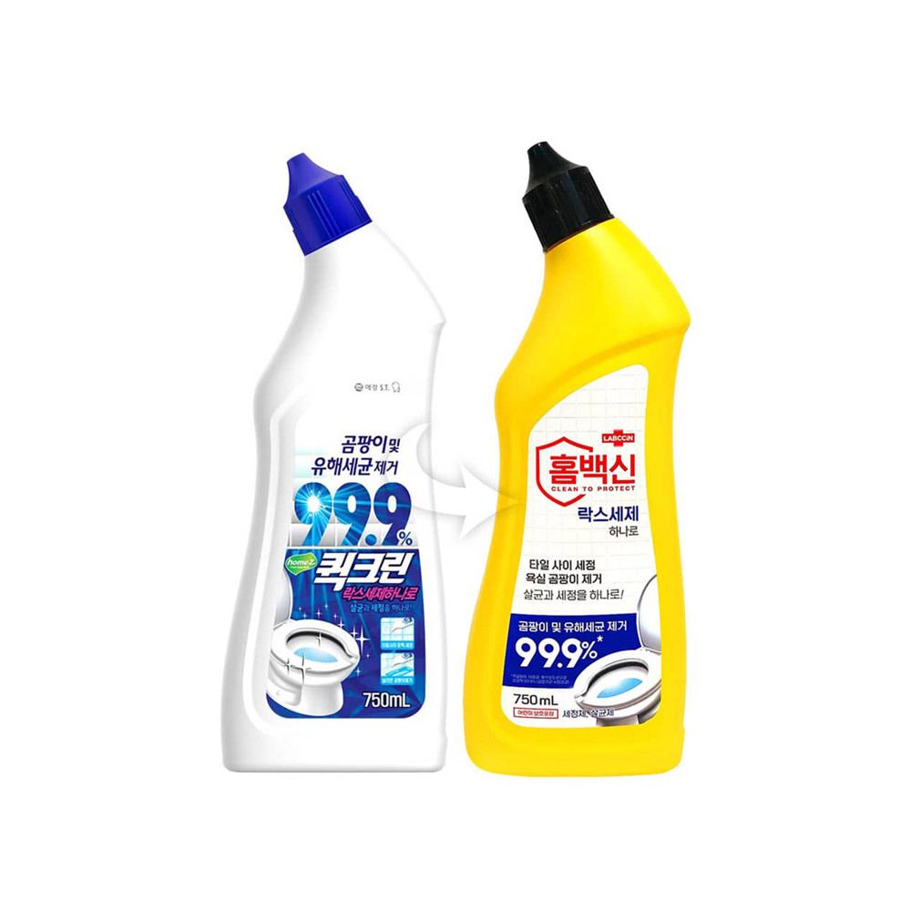 [2개묶음] 세면대청소 욕조세정제 애경퀵크린 락스세제하나로 750ml 랜덤발송 : 지택