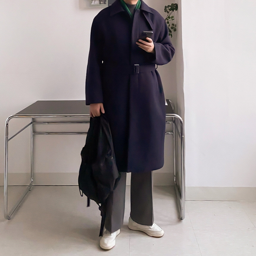 [당일출고/국내생산] 울 캐시라이크 롱 발마칸 코트 3color 오버핏 로브 123cm 상세 이미지 48
