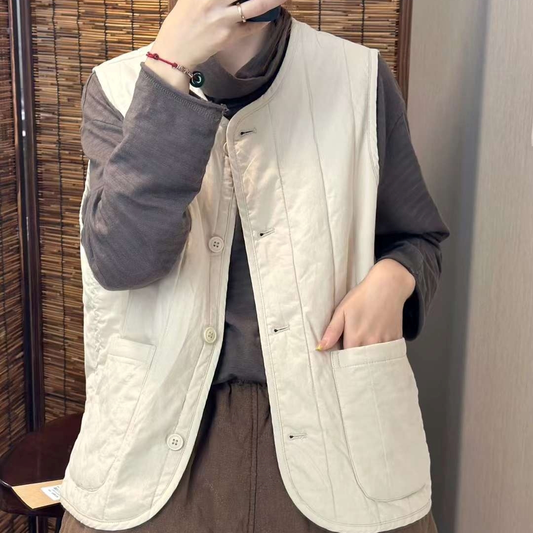 누빔조끼 가벼운 면 패딩 엄마조끼 가을 겨울 9308