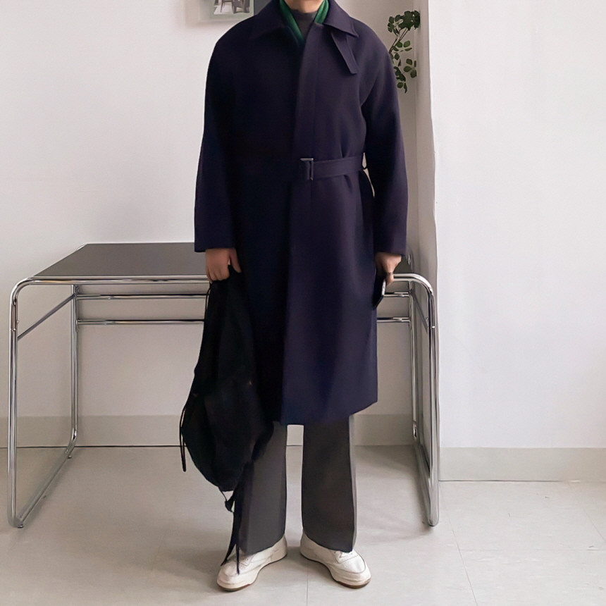[당일출고/국내생산] 울 캐시라이크 롱 발마칸 코트 3color 오버핏 로브 123cm 상세 이미지 40