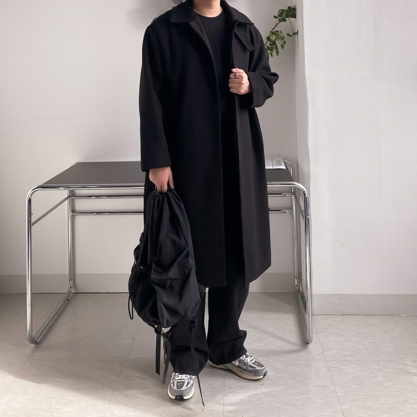 [당일출고/국내생산] 울 캐시라이크 롱 발마칸 코트 3color 오버핏 로브 123cm 상세 이미지 36
