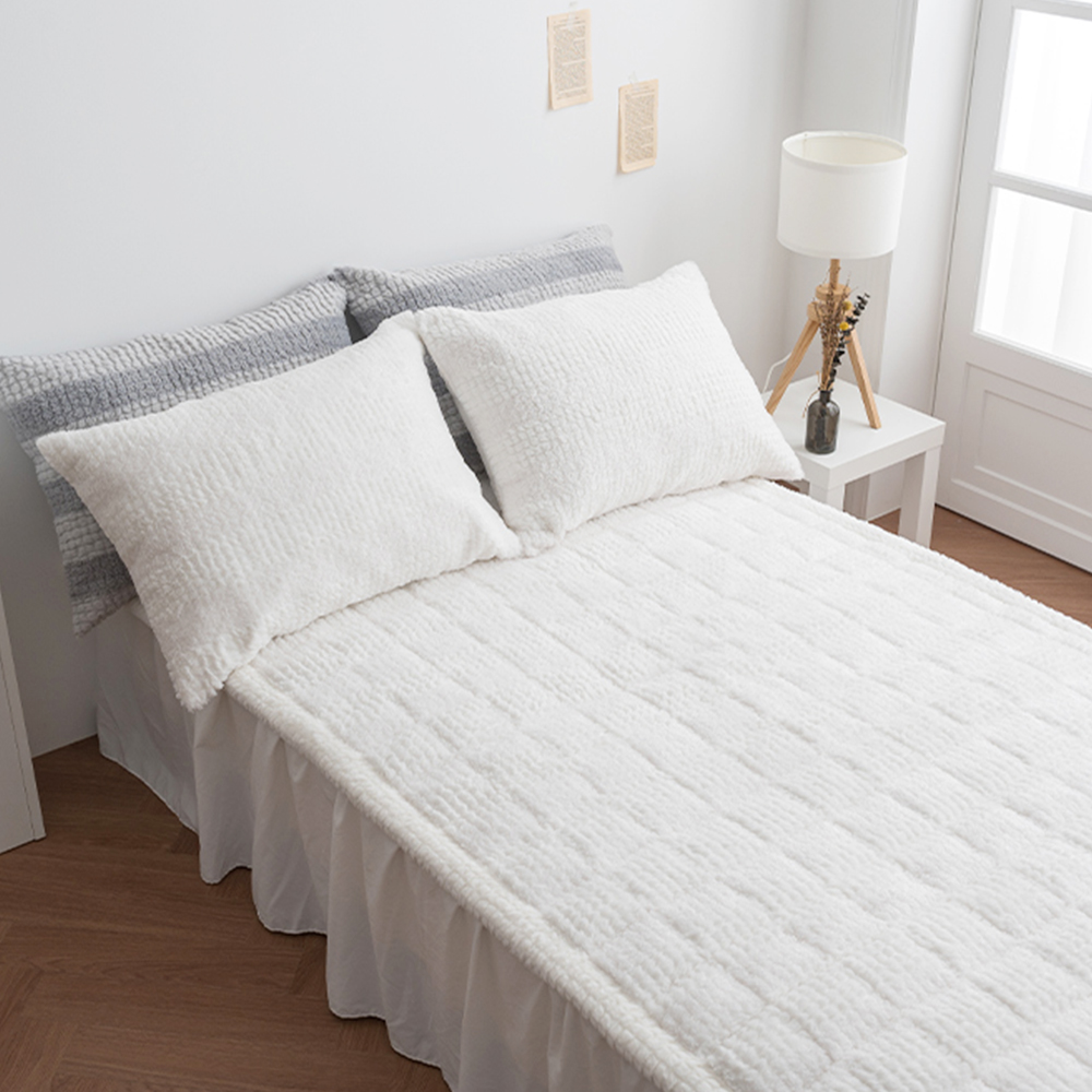 따뜻한 겨울패드스트라이프 극세사 겨울패드 미끄럼방지