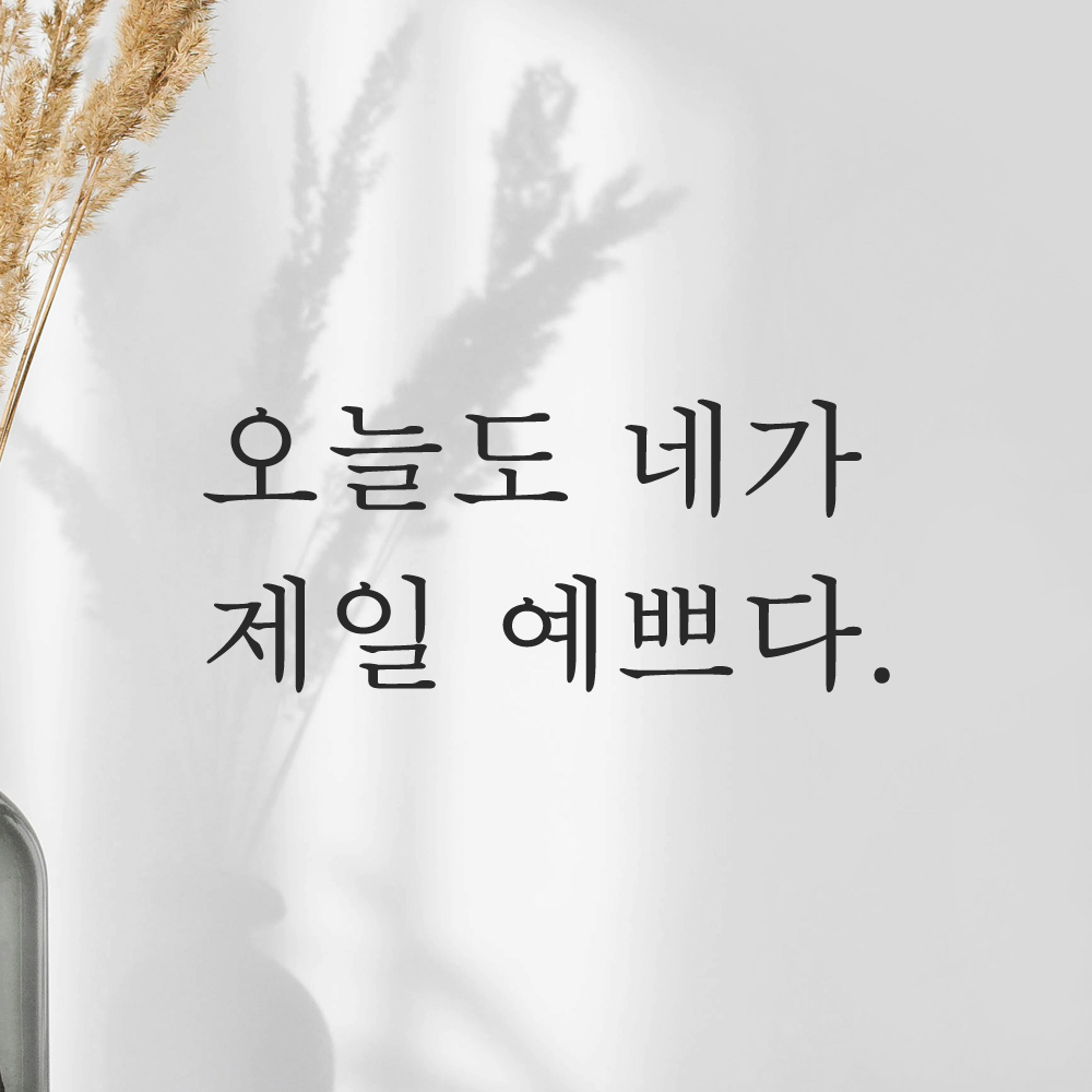 레터링 스티커 오늘도 네가 제일 예쁘다 검정S 이미지 6