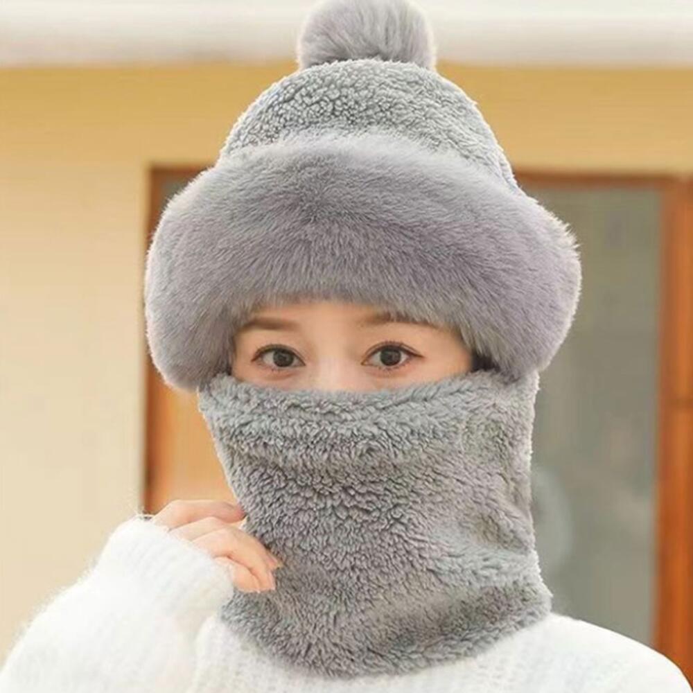 넥워머 일체형털모자 후드워머 방울모자 - 상품 이미지