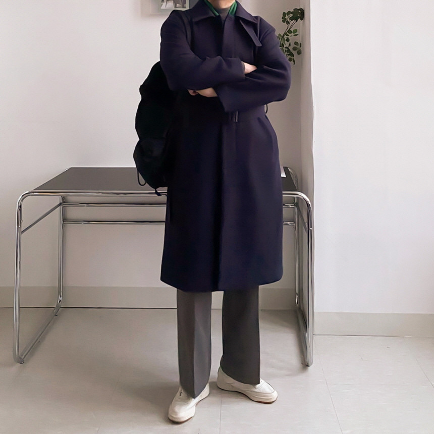 [당일출고/국내생산] 울 캐시라이크 롱 발마칸 코트 3color 오버핏 로브 123cm 상세 이미지 44