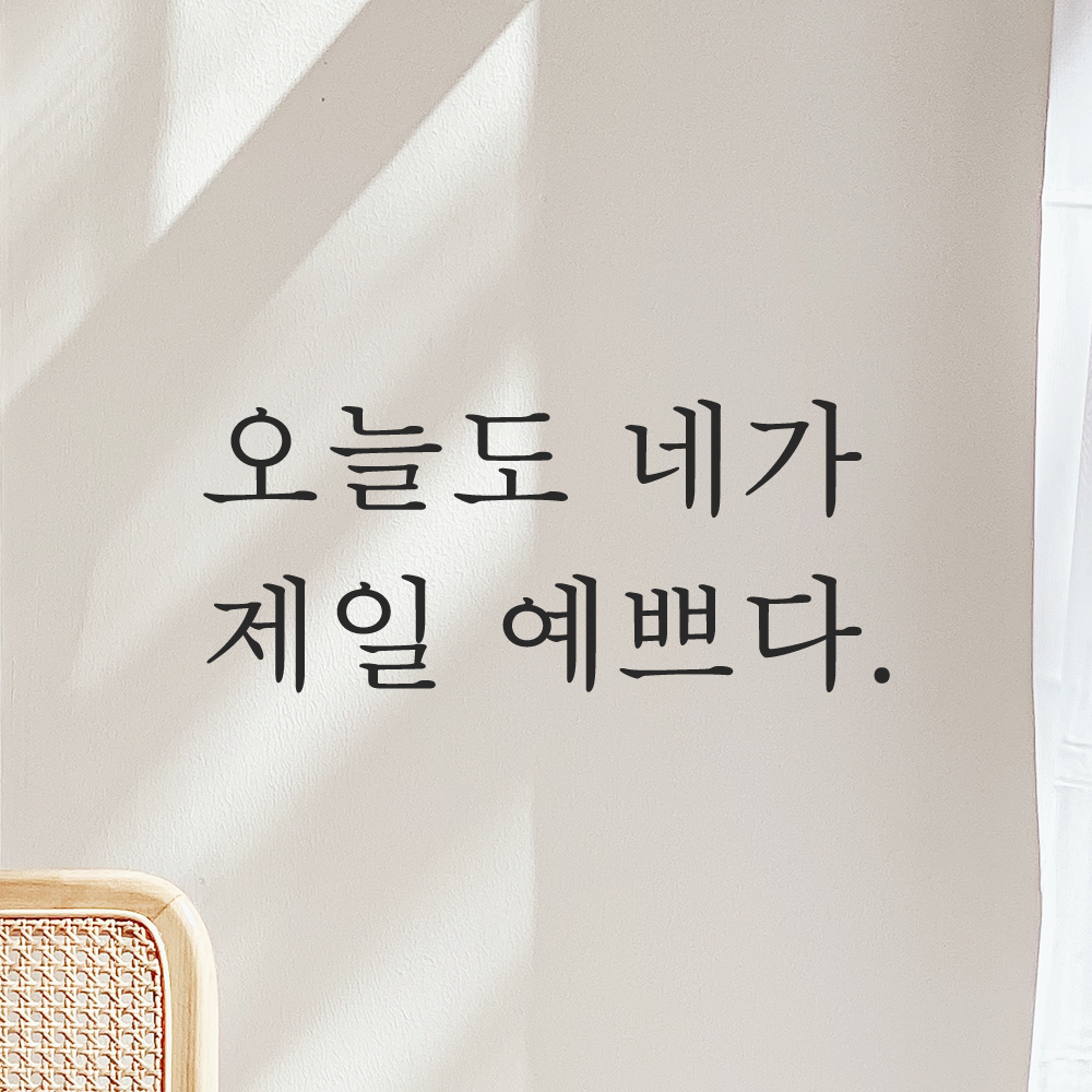 레터링 스티커 오늘도 네가 제일 예쁘다 검정S 이미지 8
