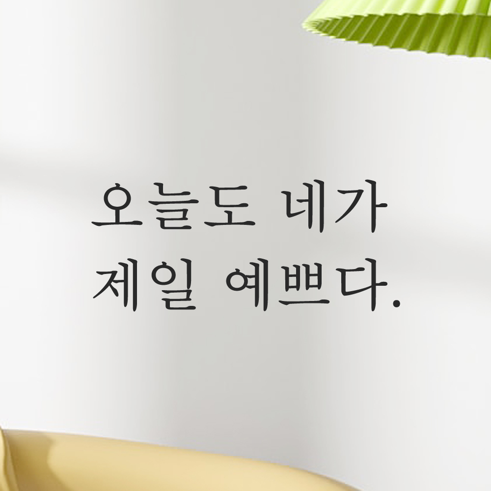 레터링 스티커 오늘도 네가 제일 예쁘다 검정S 이미지 7