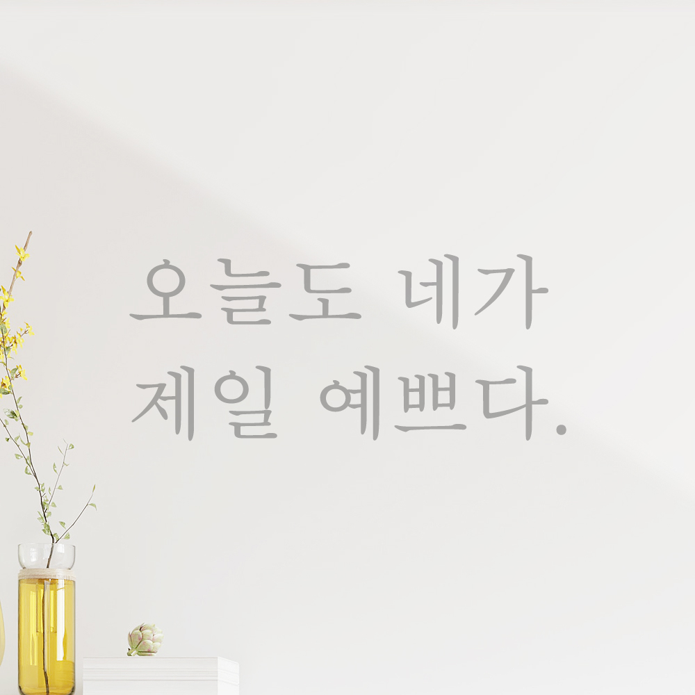 레터링 스티커 오늘도 네가 제일 예쁘다 검정 S - 상세 이미지 3