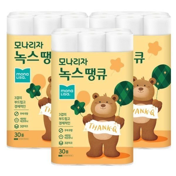 모나리자 녹스 땡큐 30m30롤 x 3팩 : 이지라이프몰90
