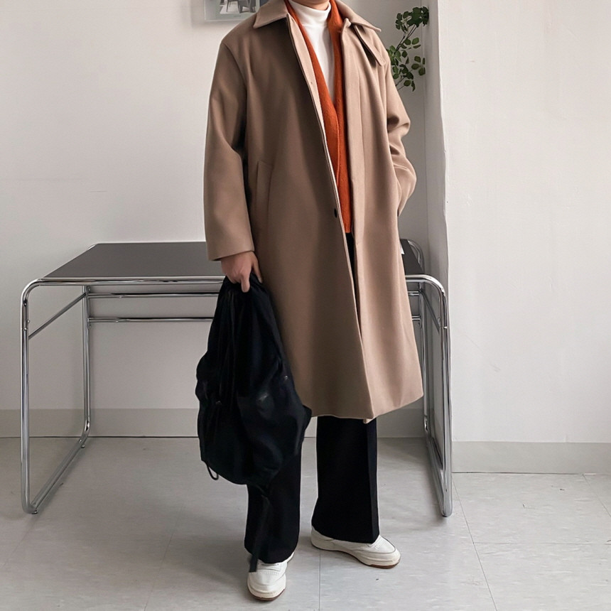 [당일출고/국내생산] 울 캐시라이크 롱 발마칸 코트 3color 오버핏 로브 123cm 상세 이미지 24