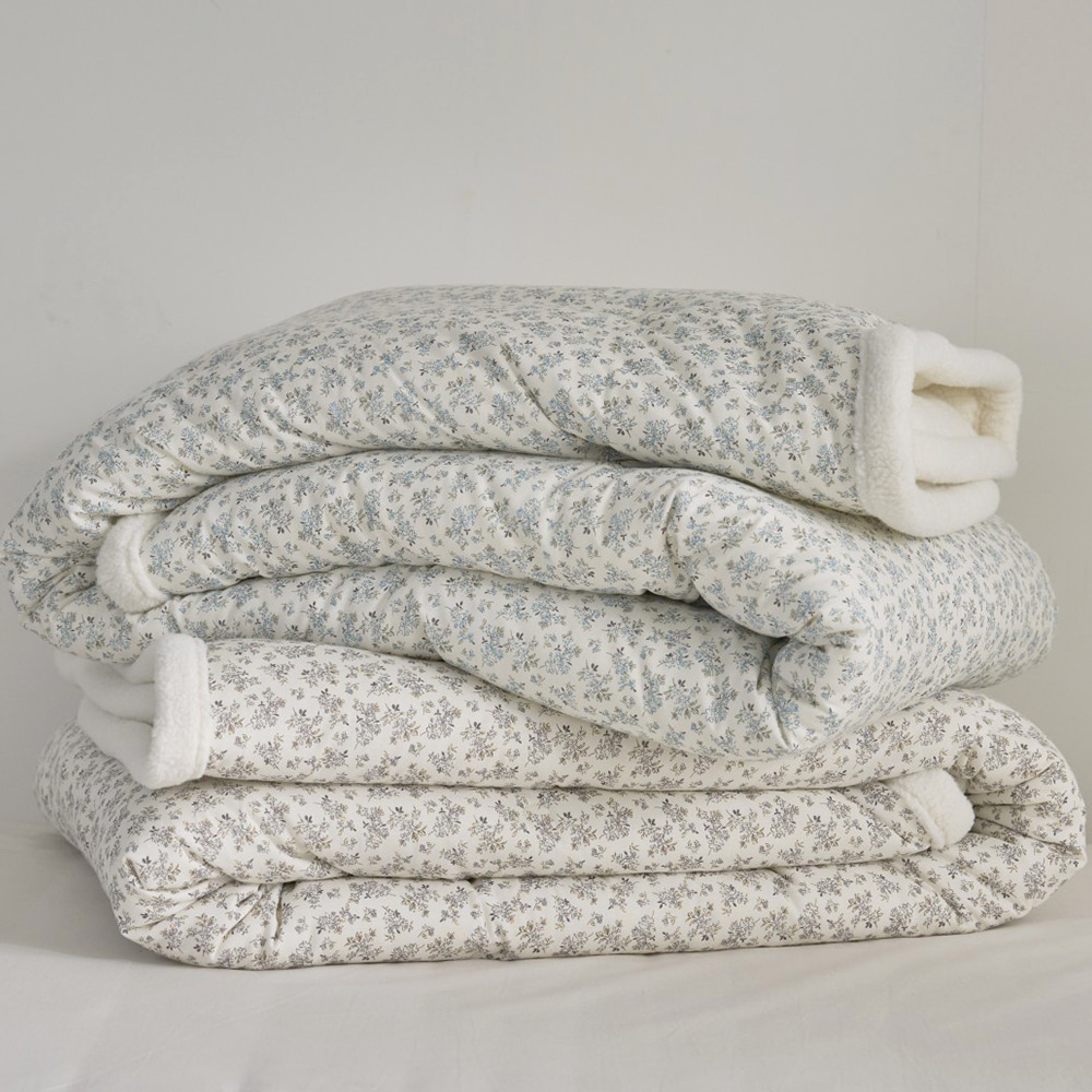 잔꽃 양털 겨울 차렵이불 꽃무늬 아이방 따뜻한 싱글이불