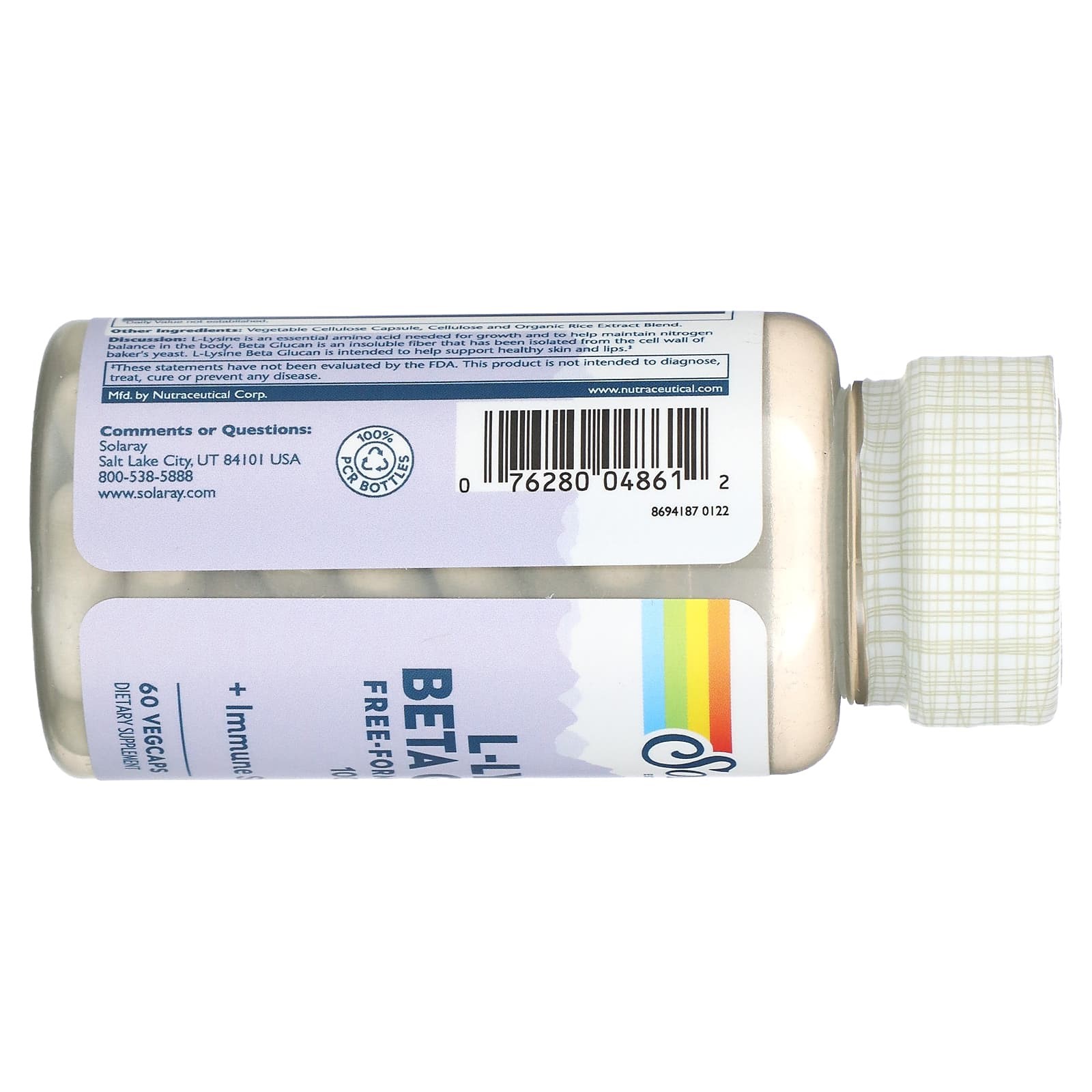 솔라레이 리신 베타 글루칸 1000mg 올리브잎 라이신 L라이신 60캡슐, 2개 - 상세 이미지 2
