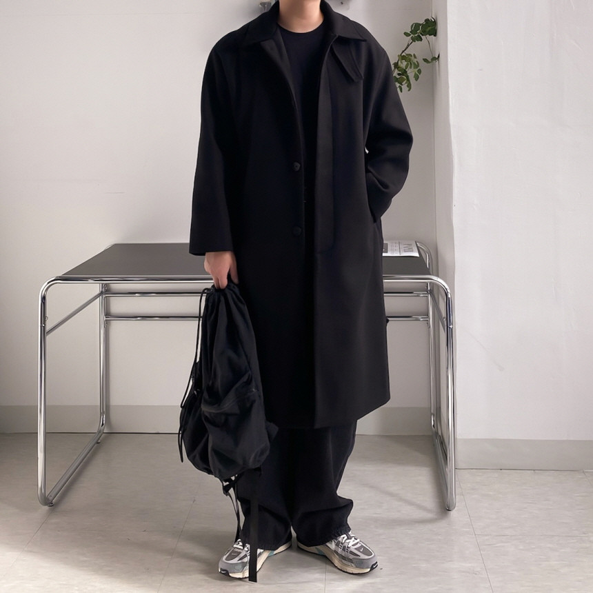 [당일출고/국내생산] 울 캐시라이크 롱 발마칸 코트 3color 오버핏 로브 123cm 상세 이미지 34
