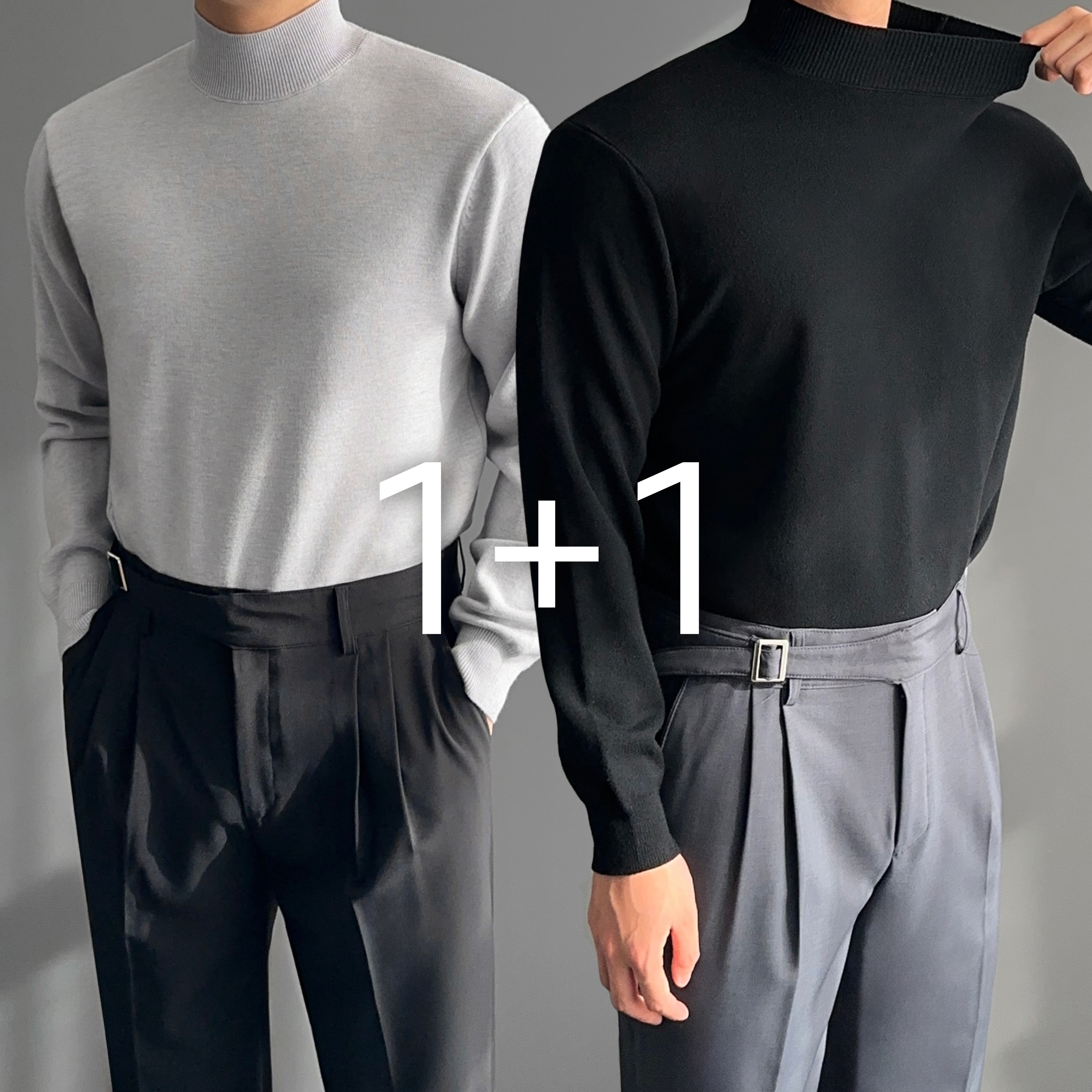 1+1 남자캐시미어터틀넥 남자반목폴라 남성폴라니트 제품 이미지