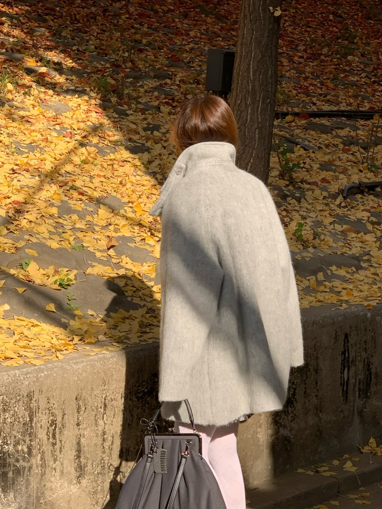 시어 울70 수리 알파카 비조 카라 하이넥 하프 코트 3color 상세 이미지 19