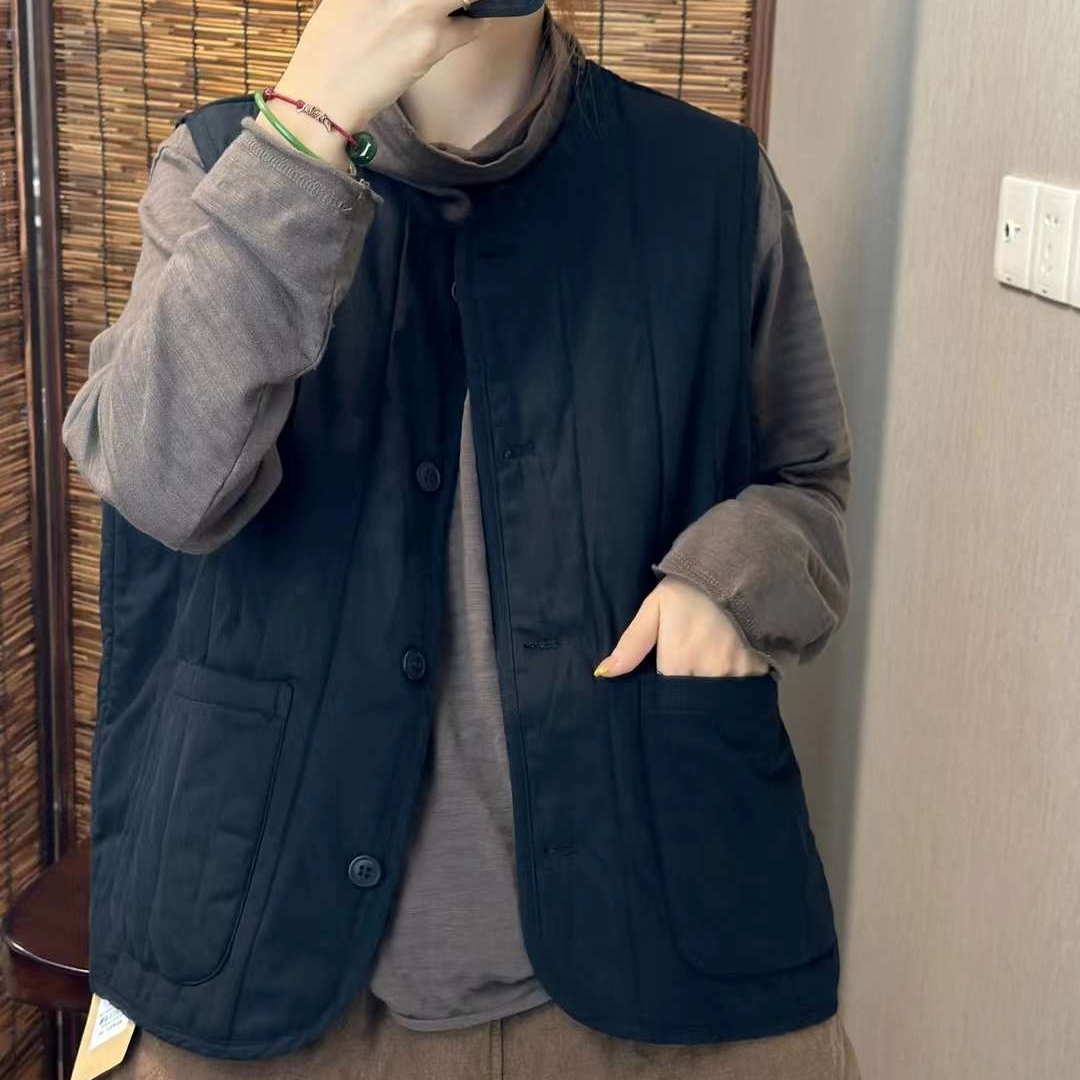 누빔조끼 가벼운 면 패딩 엄마조끼 가을 겨울 9308 - 상세 이미지 4