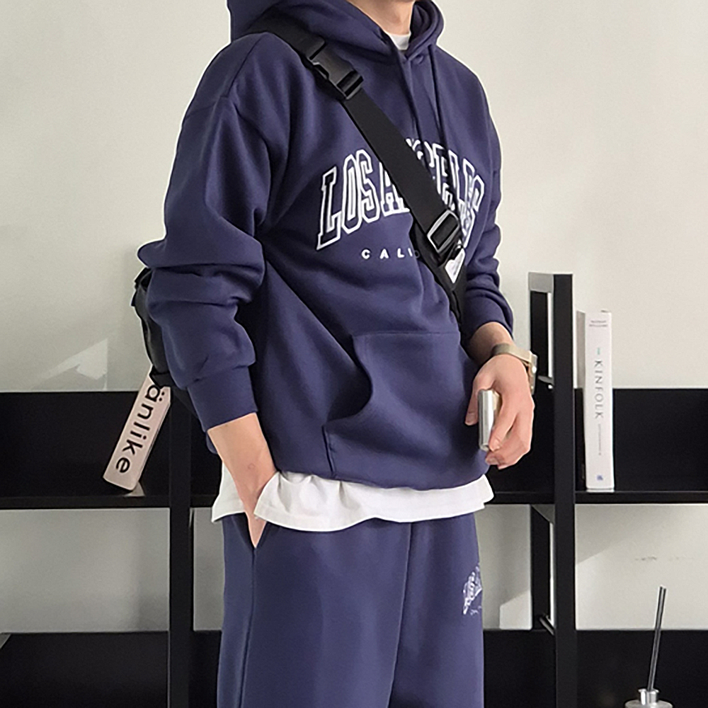 남자 기모후드티 오버핏 모자큰 겨울 커플 후드티