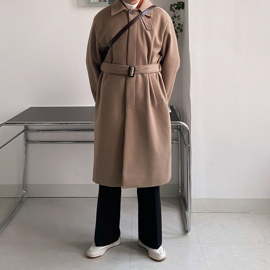 [당일출고/국내생산] 울 캐시라이크 롱 발마칸 코트 3color 오버핏 로브 123cm 상세 이미지 29