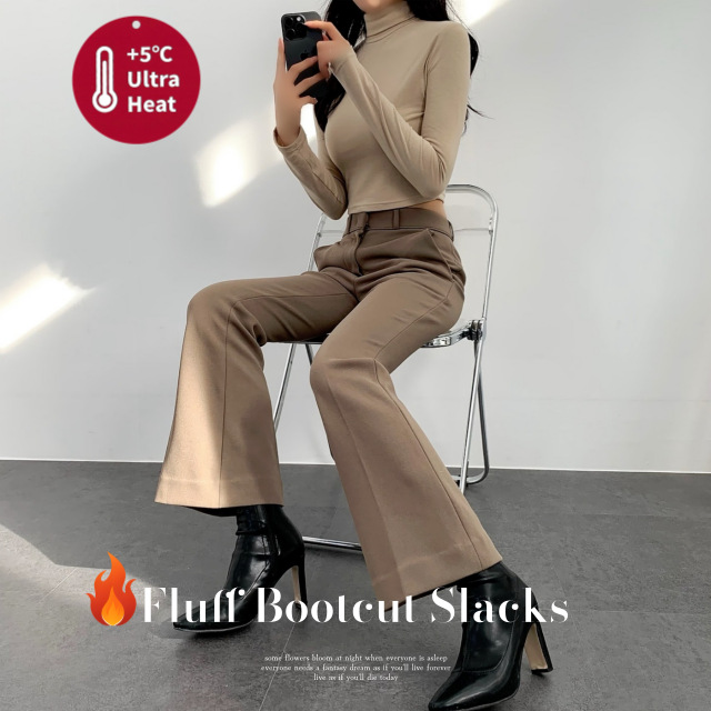 겨울 기모 슬랙스 부츠컷 하이웨스트 슬랙스 기장선택가능 - 상세 이미지 4