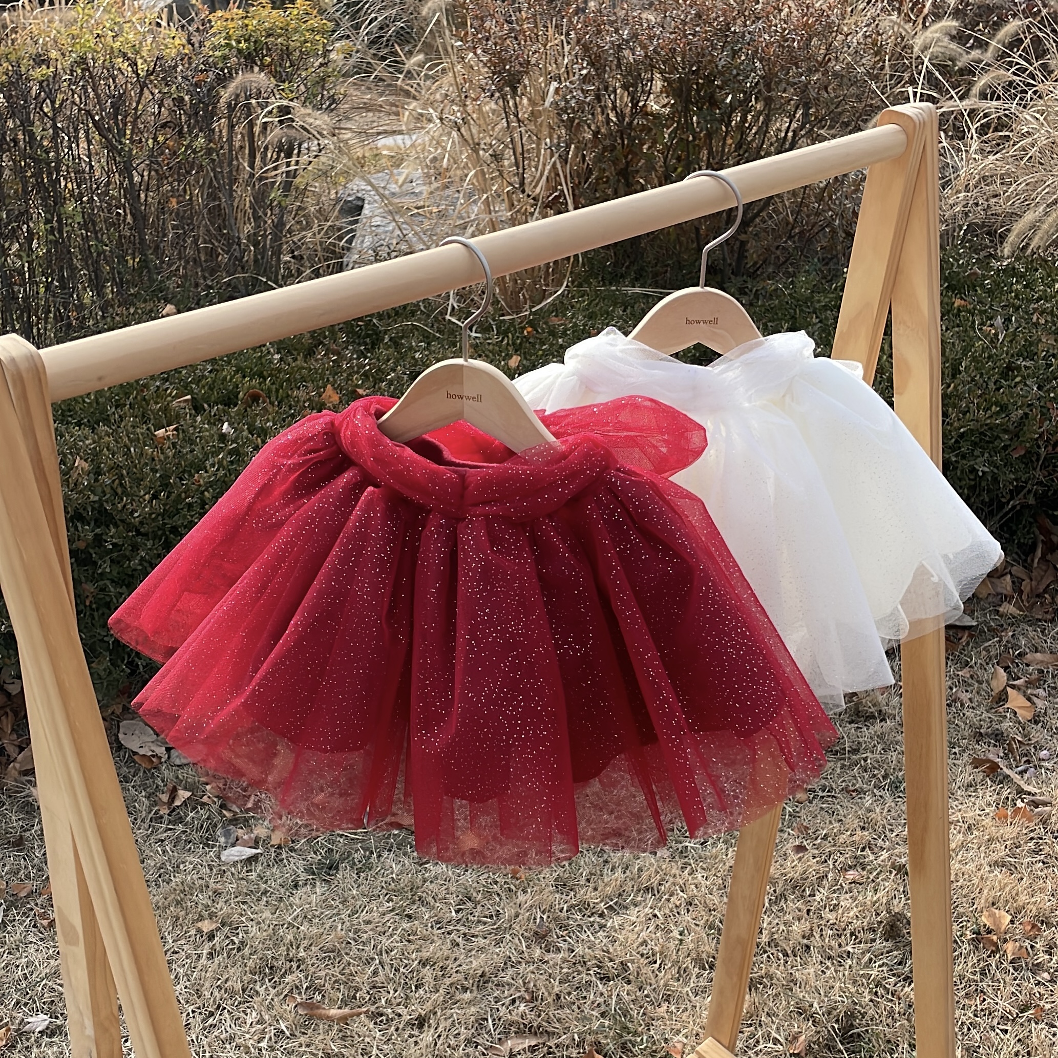 로맨틱 튜튜 스커트 여아 샤 레이스 공주 아이보리 블랙 핑크 치마 발레 치마 유아 키즈 - 상세 이미지 2