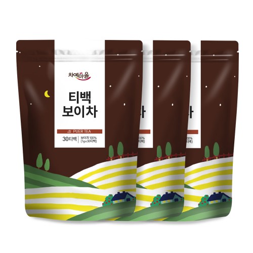 30티백 차예마을 보이차 해만차창 노동지 보이산차 30g, 3개 - 상품 이미지