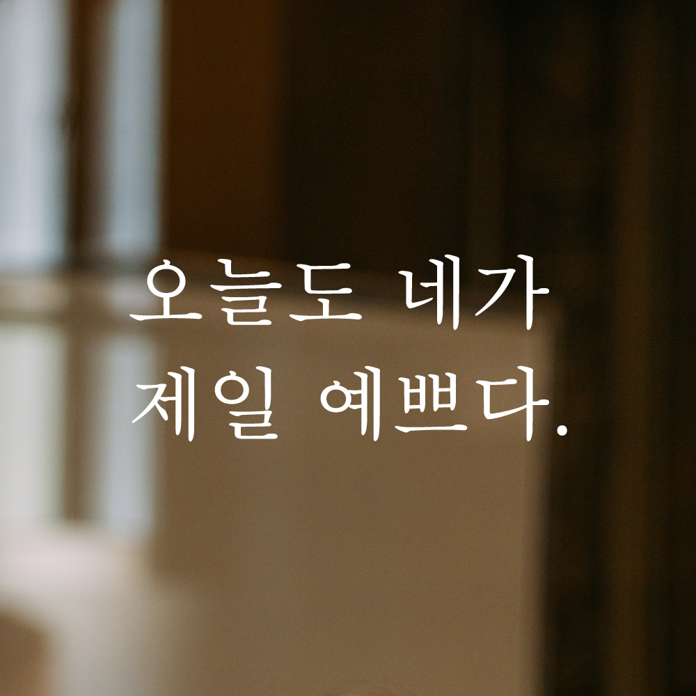 레터링 스티커 오늘도 네가 제일 예쁘다 검정S - 상세 이미지 2
