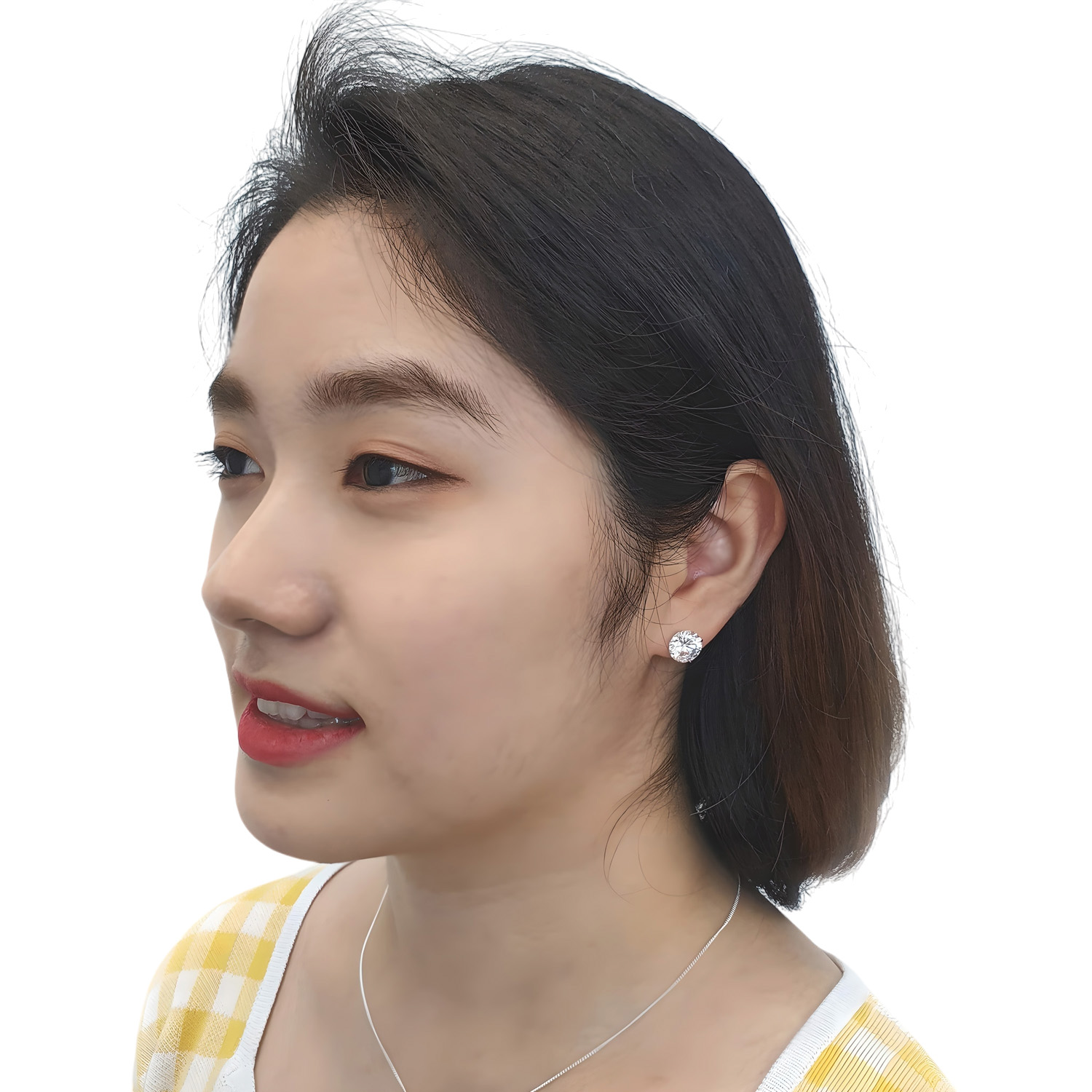 야랑쥬얼리 925 실버 10mm 큐빅 스터드 귀걸이 - 상세 이미지 5