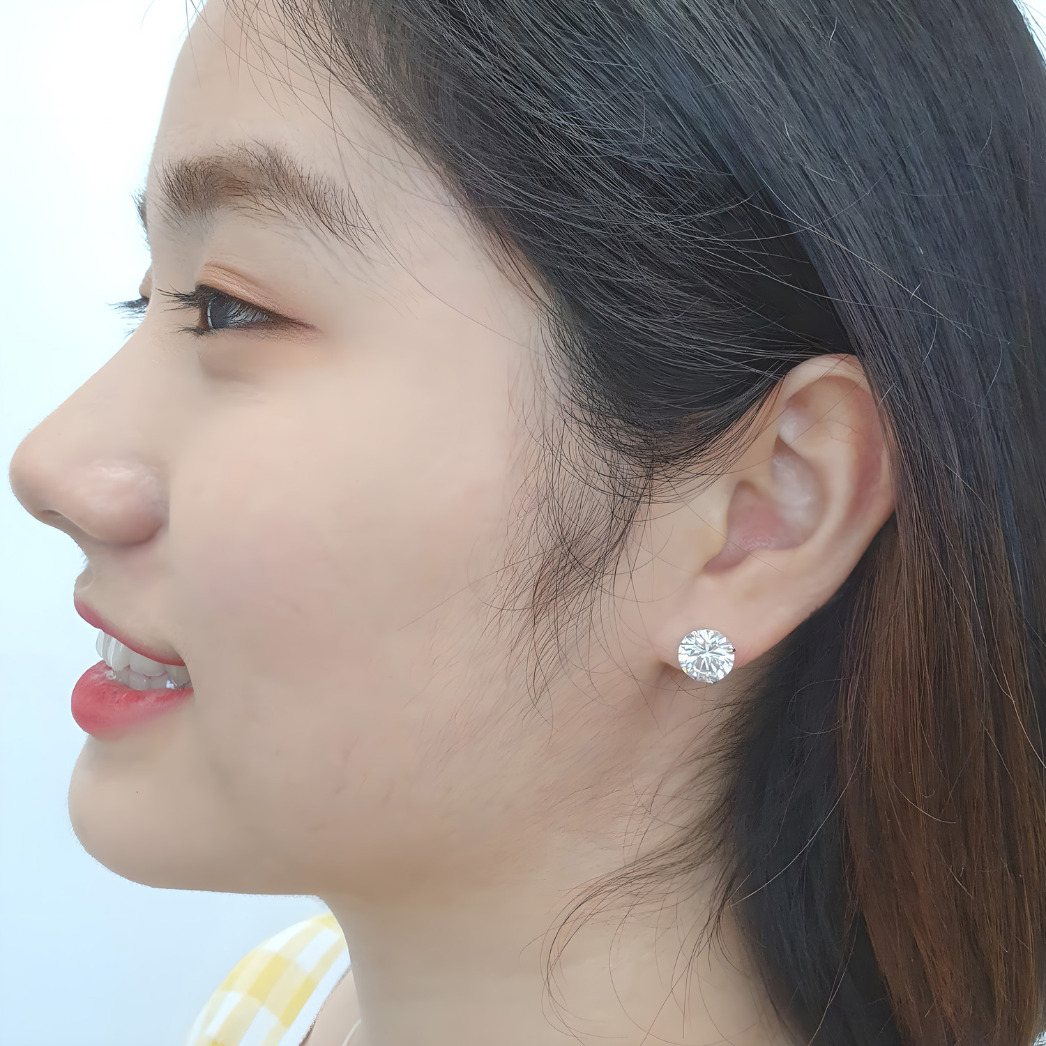 야랑쥬얼리 925 실버 10mm 큐빅 스터드 귀걸이 이미지 6