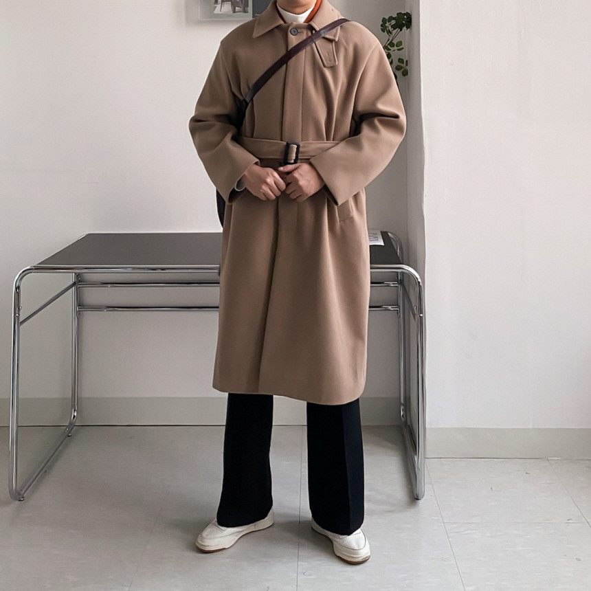 [당일출고/국내생산] 울 캐시라이크 롱 발마칸 코트 3color 오버핏 로브 123cm 상세 이미지 28